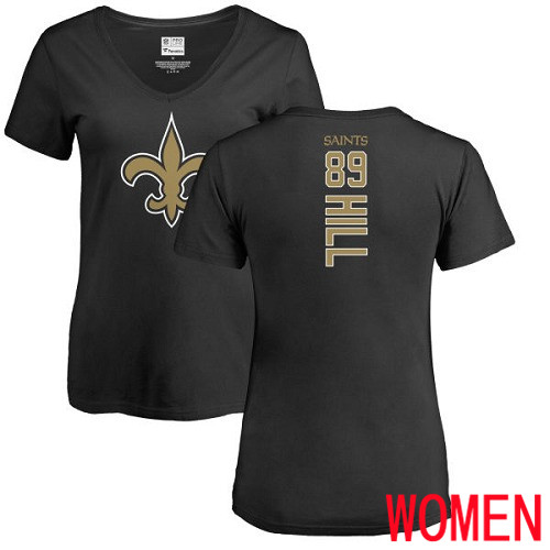 New Orleans Saints Black Women Josh Hill Backer Slim Fit NFL Football #89 T Shirt